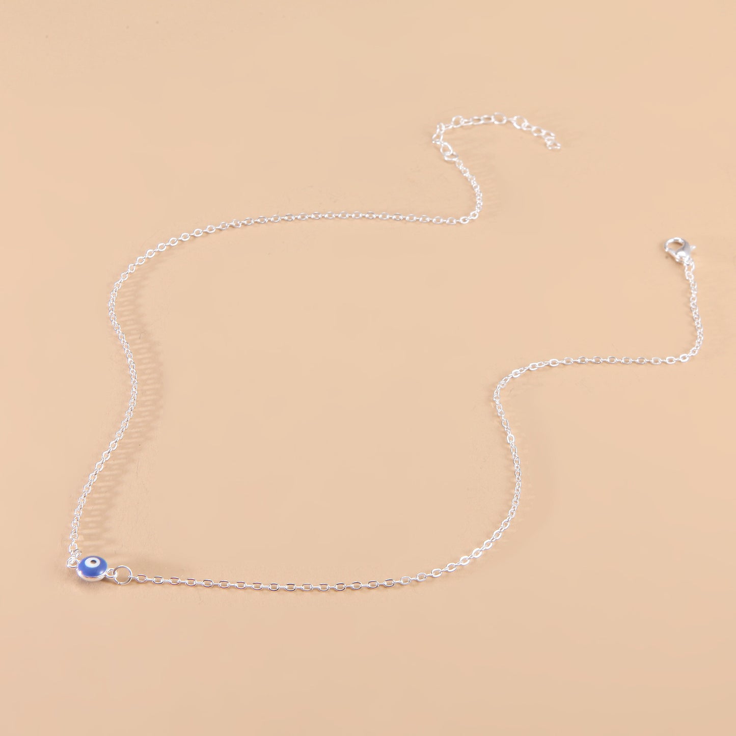 Deep Sea Blue Evil Eye Pendant Necklace Turkish Blue Eye Choker Glass Eye Leather Rope Chain Jewelry Gift