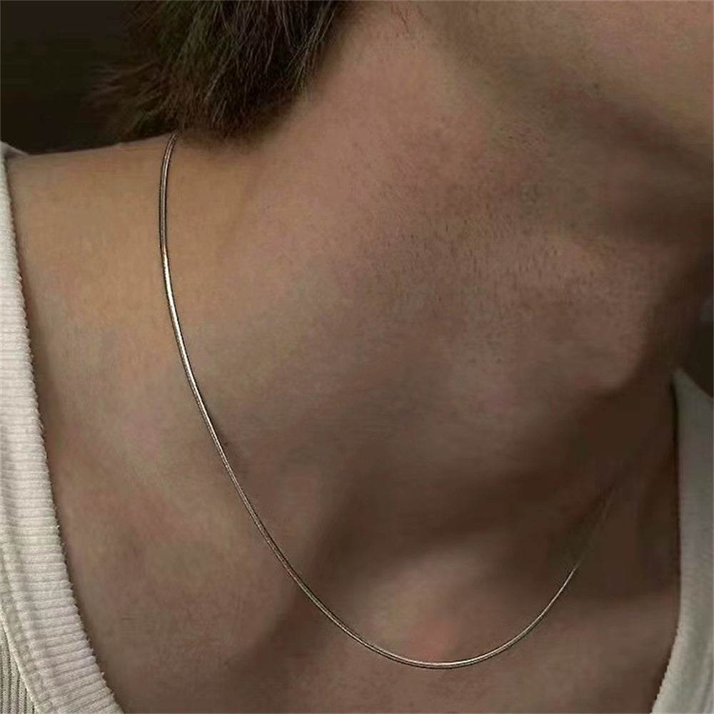 Skyrim Fashion Long Box Chain Necklace Stainless Steel Basic Punk 2-7mm Thick Chains Jewelry Gift for Men Women Wholesale