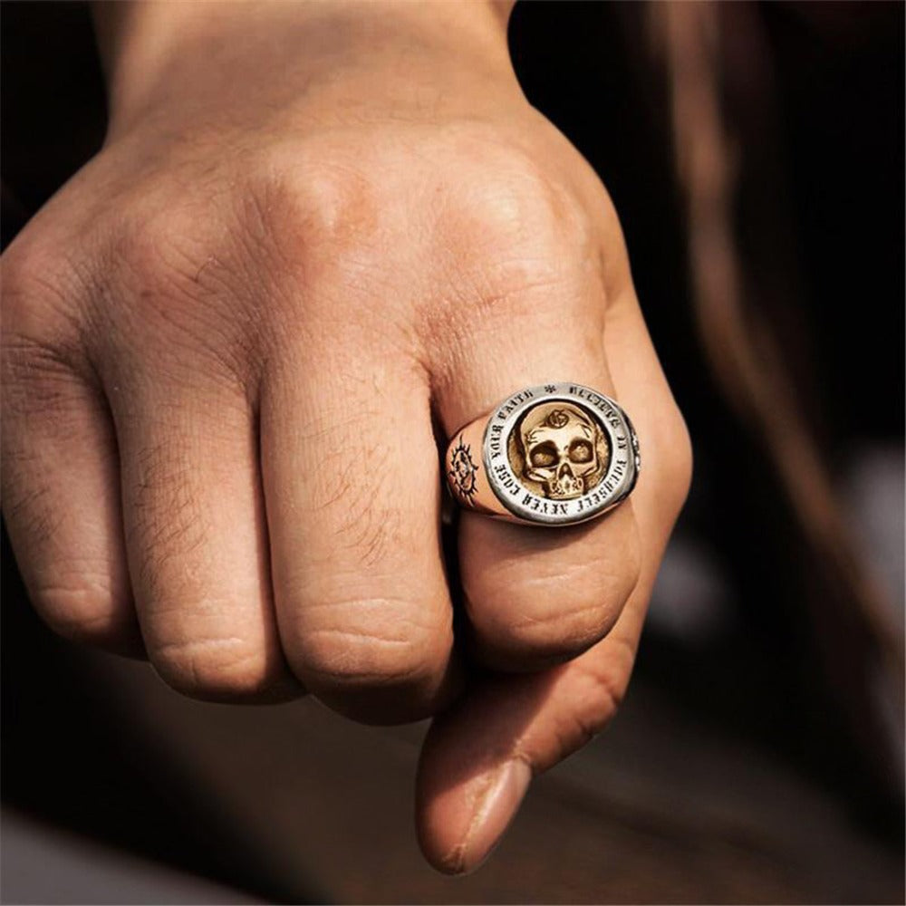 Classic Minimalist Vintage Skull Punk Rock Hip Hop Trend Men's Ring Boys Birthday Street Niche Party Birthday Gift Banquet Jewelry