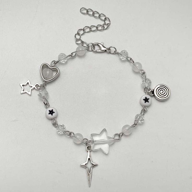 Y2K Beaded Couple Bracelets Heart & Star Handmade Friendship Jewelry
