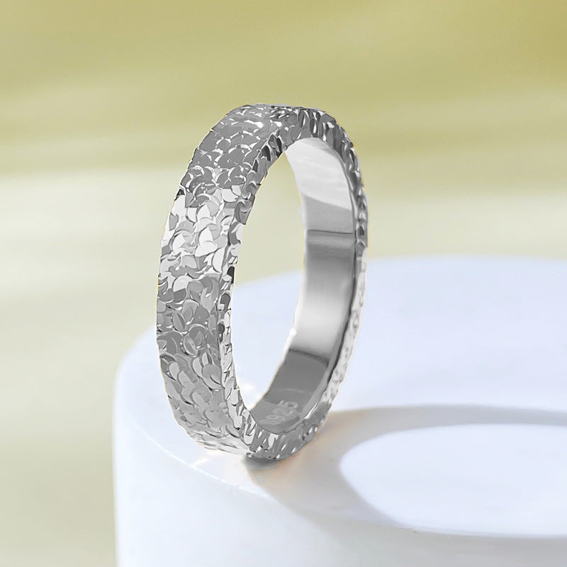 Stainless Steel 4mm Broken Ice Rings Women Size 5/6/7/8/9/10# Gold Color Bling Finger Ring Wedding Band Jewelry Girlfriend Gifts