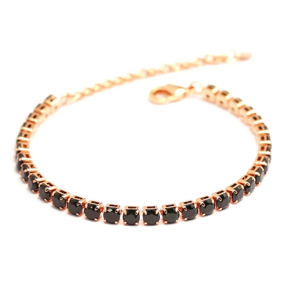 Unisex Punk Link Chain Bracelet Stainless Steel & Zircon Tennis Design