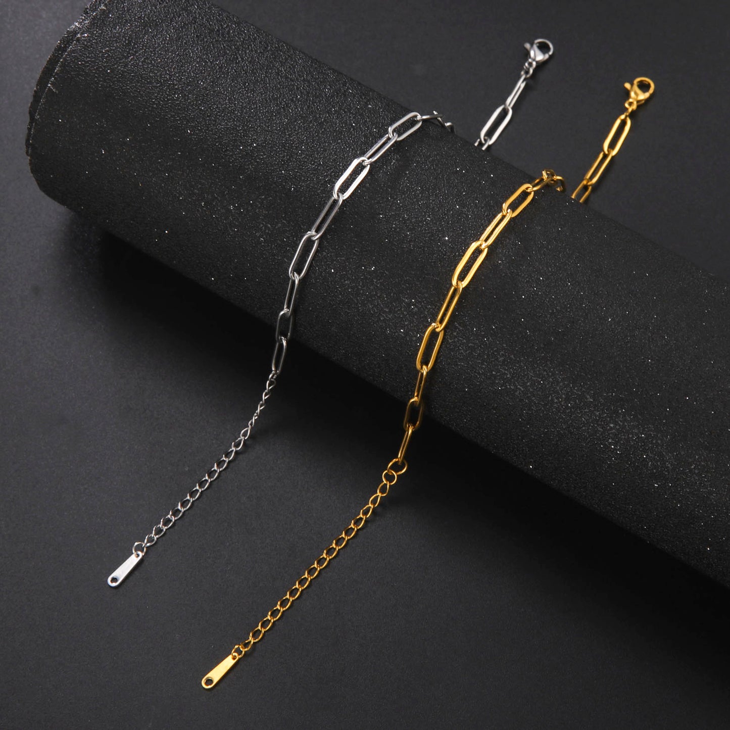 Skyrim Friendship Paperclip Link Chain Women Girls Stainless Steel Gold Color Bracelets 2025 Minimalist Jewelry Valentine Gift
