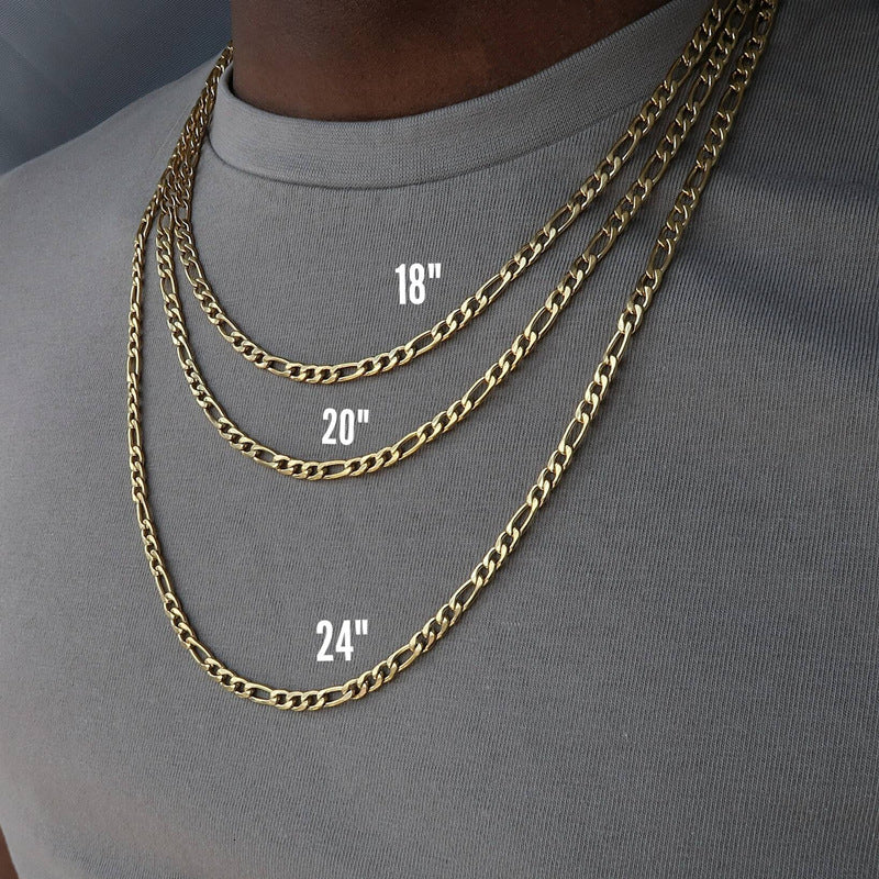 Fashion Classic Figaro Chain Necklace Men Stainless Steel Long Necklace For Men Women Chain Jewelry