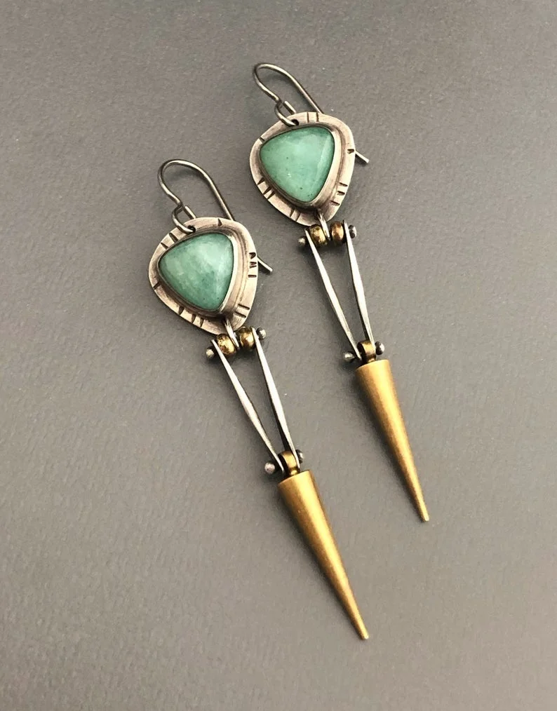 Boho Unique Earrings For Women Handmade Ancient Design Natural Drop Hook Earrings Mother Day Gift