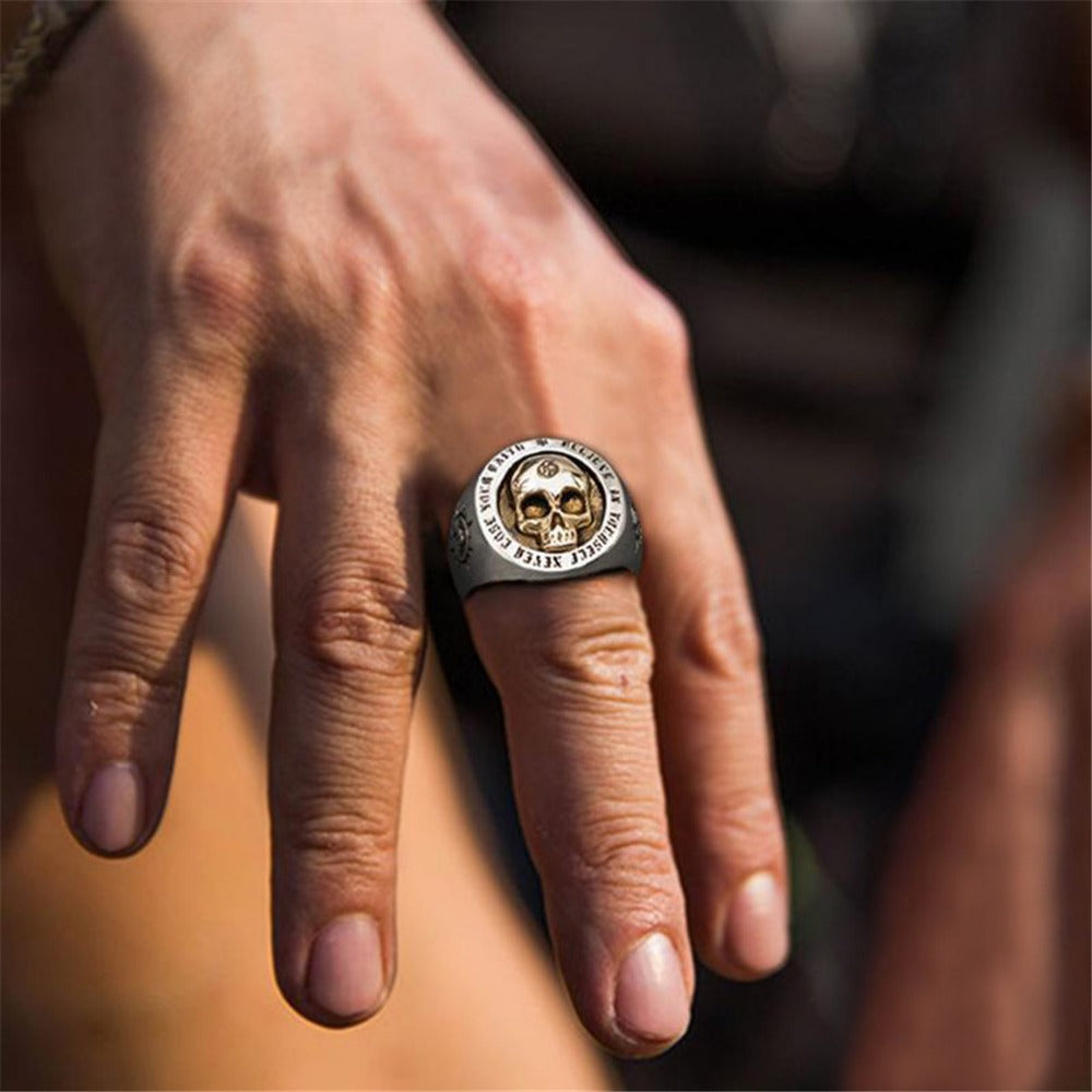 Classic Minimalist Vintage Skull Punk Rock Hip Hop Trend Men's Ring Boys Birthday Street Niche Party Birthday Gift Banquet Jewelry