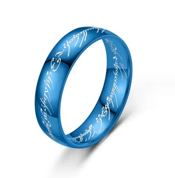 Trendy Stainless Steel Laser Engraved Couples Wedding Rings for Women
