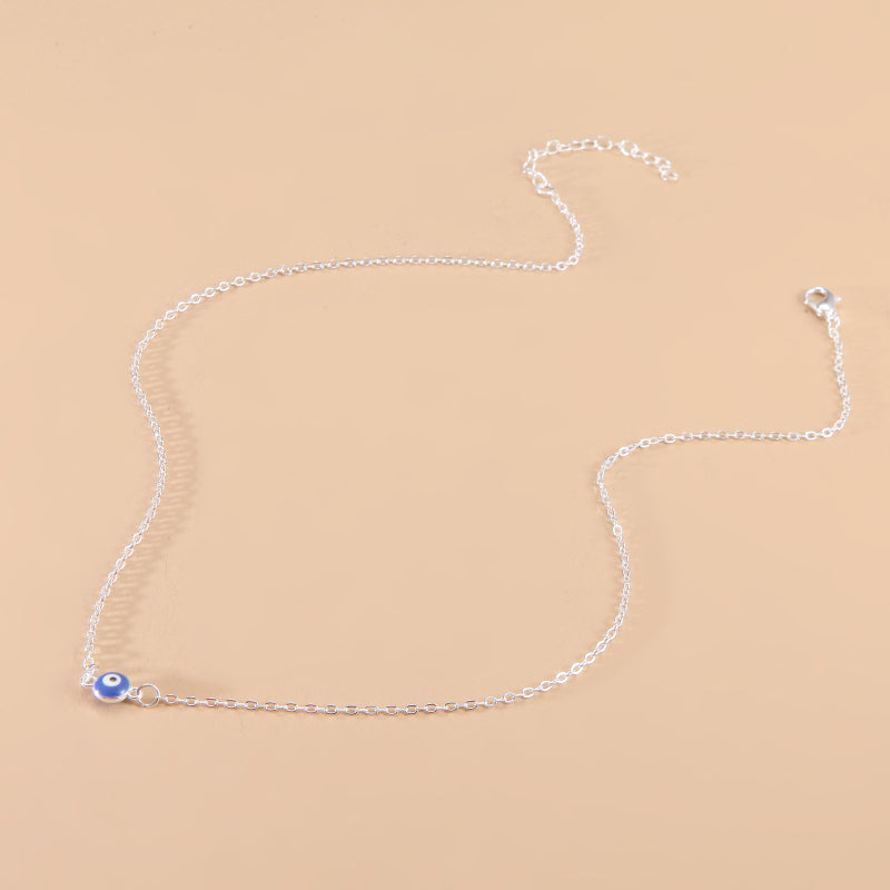 Deep Sea Blue Evil Eye Pendant Necklace Turkish Blue Eye Choker Glass Eye Leather Rope Chain Jewelry Gift