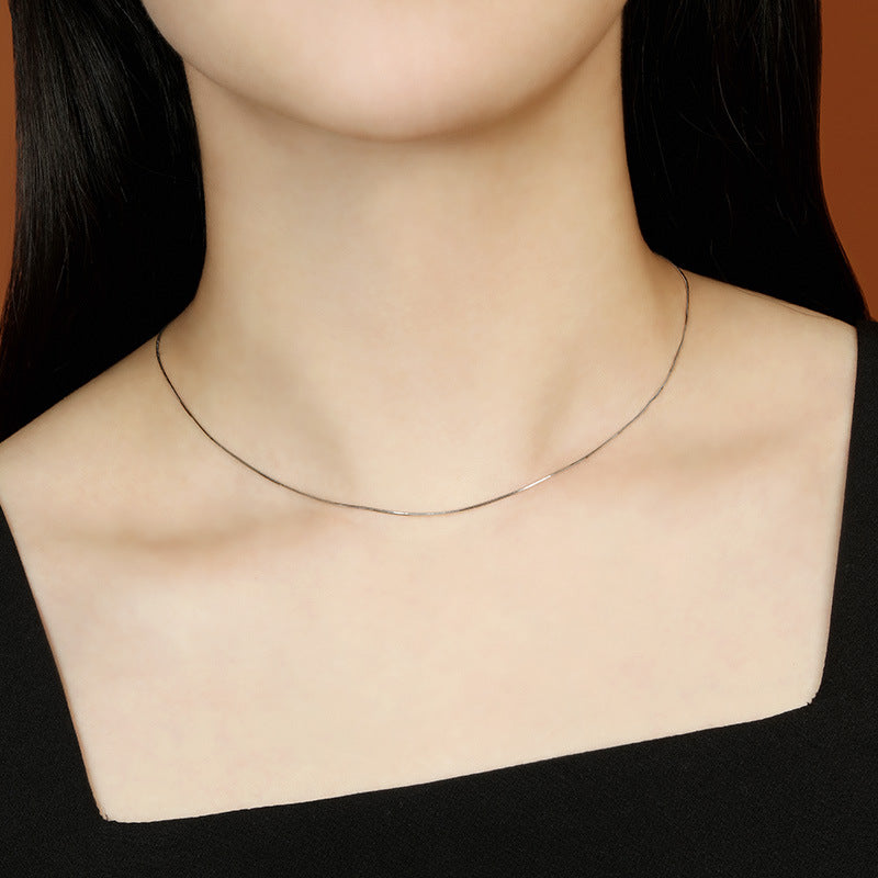 Skyrim Fashion Long Box Chain Necklace Stainless Steel Basic Punk 2-7mm Thick Chains Jewelry Gift for Men Women Wholesale