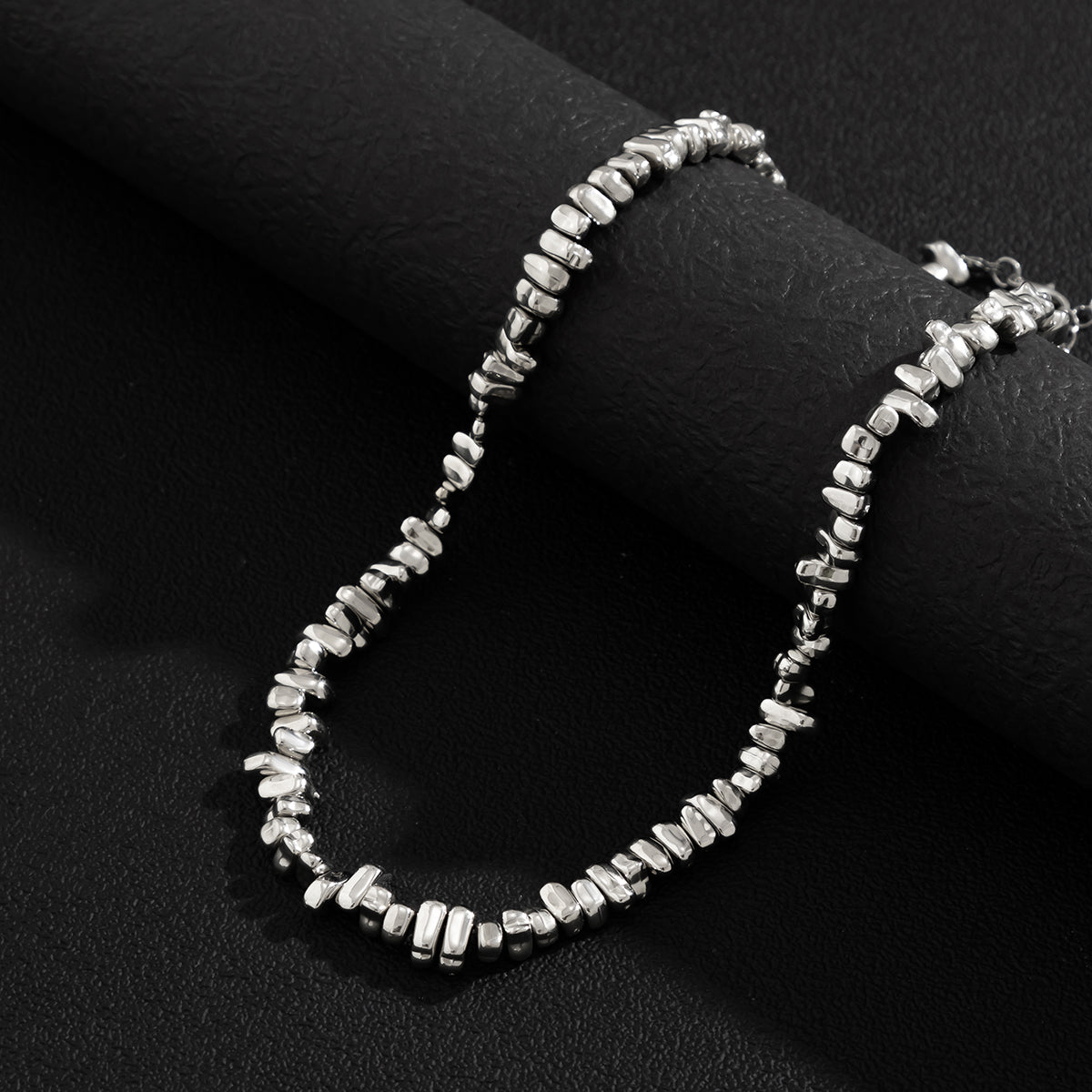 Irregular CCB Beads Chains Short Choker Necklace for Men Trendy Beaded Chains Collar on the Neck 2023 Fashion Jewelry Male Gifts