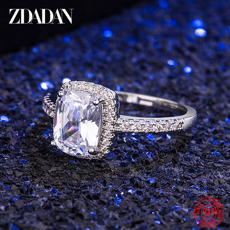 925 Sterling Silver Vintage Emerald Rings For Women Wedding Engagement Jewelry