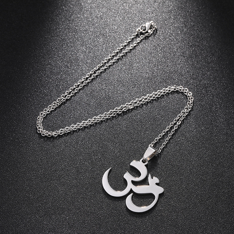 Fashion Stainless steel Buddhist pendant necklace for Hinduism OHM OM AUM Men women's Indian jewelry Gift