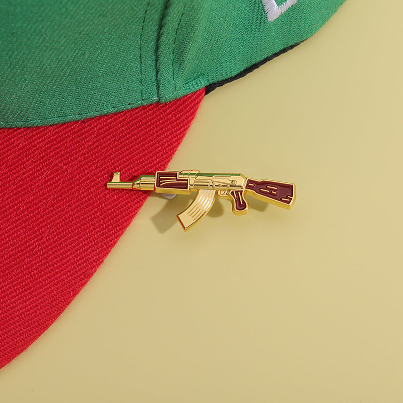 Cartoon Gun Shaped Hat Pins Creative Brooches Clothes Backpack Enamel Lapel Badge Accessories Jewelry Gift for Kids Friends