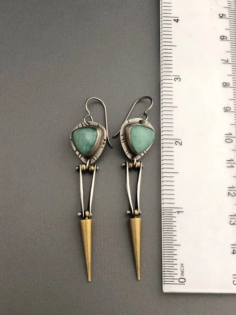 Boho Unique Earrings For Women Handmade Ancient Design Natural Drop Hook Earrings Mother Day Gift