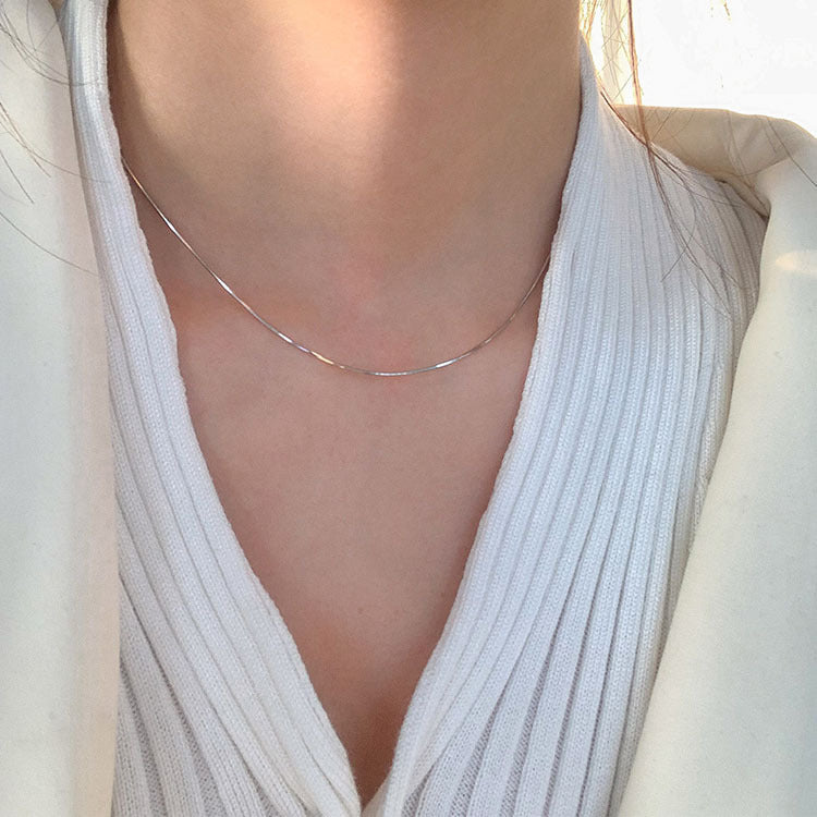 Skyrim Fashion Long Box Chain Necklace Stainless Steel Basic Punk 2-7mm Thick Chains Jewelry Gift for Men Women Wholesale
