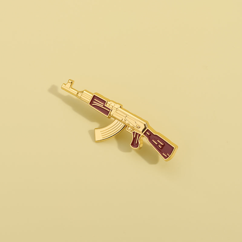 Cartoon Gun Shaped Hat Pins Creative Brooches Clothes Backpack Enamel Lapel Badge Accessories Jewelry Gift for Kids Friends