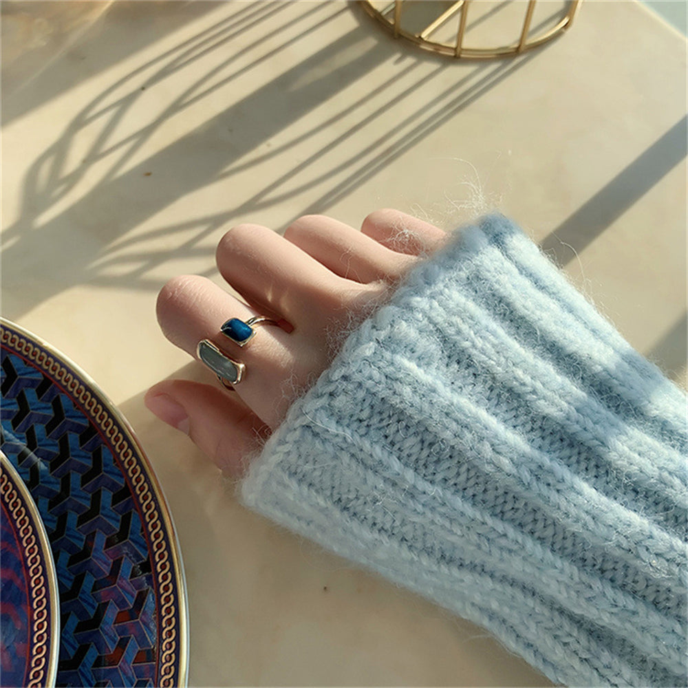 New Adjustable Colorful Drip Glaze Ring for Women Fashion Retro Geometric Gold Color Metal Rings Wedding Jewelry Birthday Gifts
