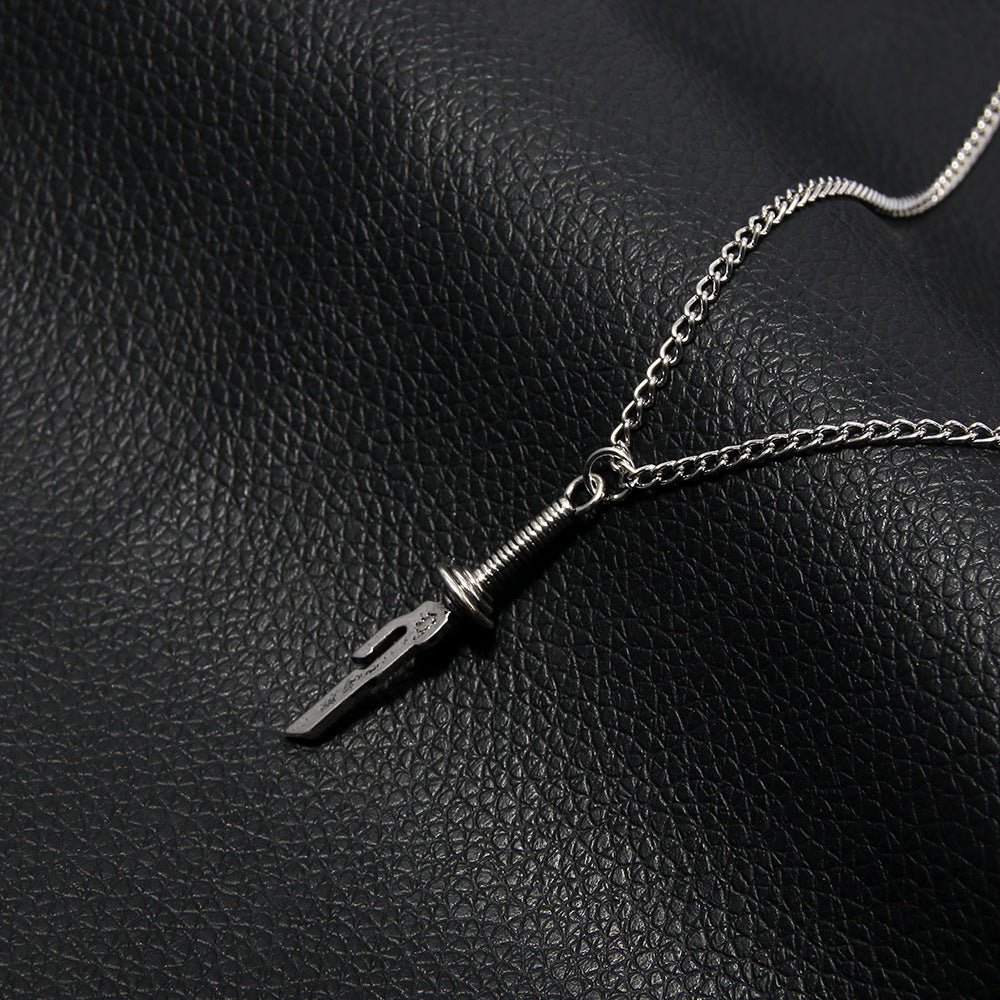 Anime Jujutsu Kaisen Fushiguro Toji Sword Necklace Spear of Tianri Knife Pendant Cosplay Necklaces For Unisex Choker Jewelry