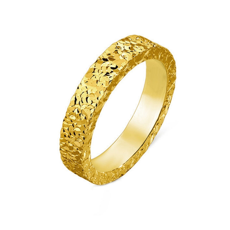Stainless Steel 4mm Broken Ice Rings Women Size 5/6/7/8/9/10# Gold Color Bling Finger Ring Wedding Band Jewelry Girlfriend Gifts