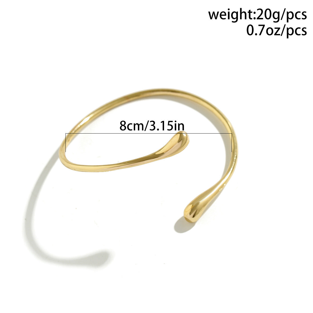 Vintage Simple Upper Arm Bracelet for Women Trendy Geometric Water Drop Shape Bangles Adjustable Women's Jewelry