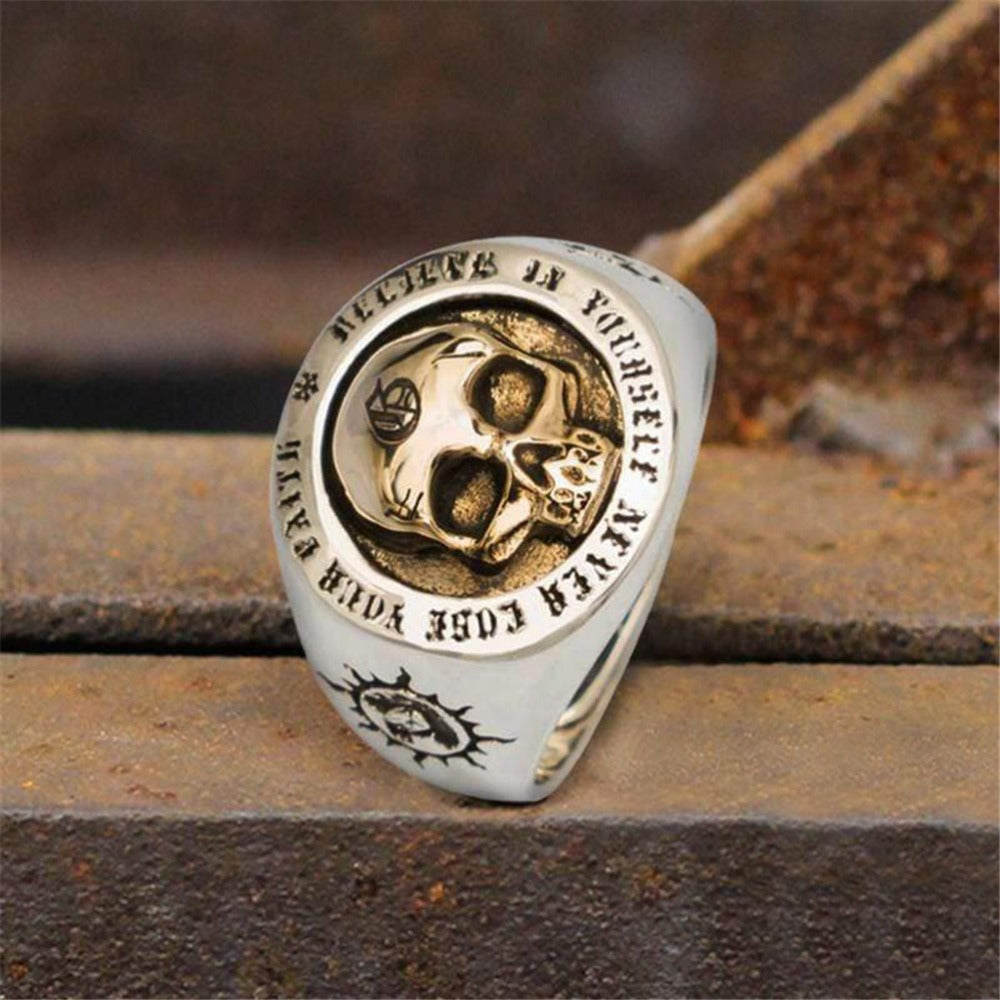 Classic Minimalist Vintage Skull Punk Rock Hip Hop Trend Men's Ring Boys Birthday Street Niche Party Birthday Gift Banquet Jewelry