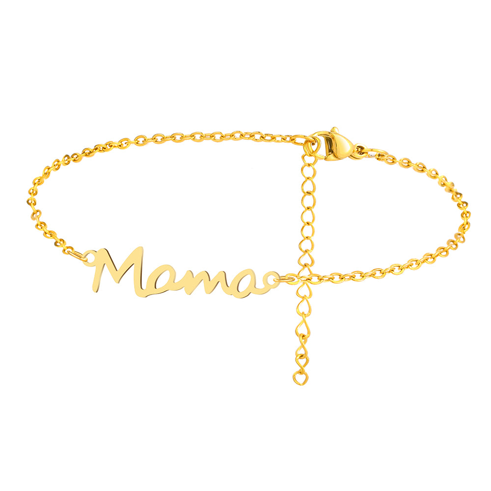 Stainless Steel Mama Letter Bracelet Fashion Charm Jewelry for Women