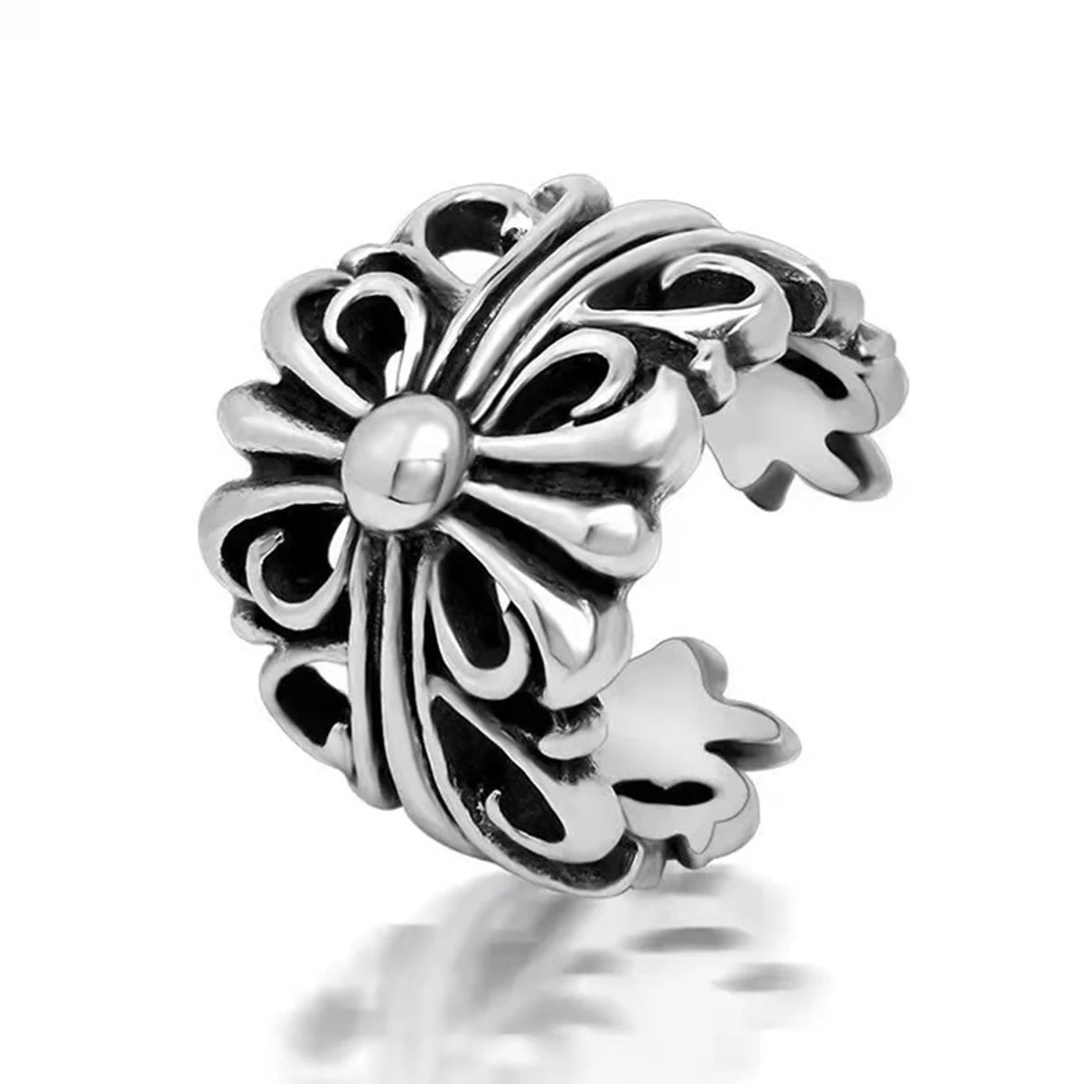 European American Fashion New Vintage Hollow Out Rings Hip Hop Party Opening Adjustable Ring for Women
