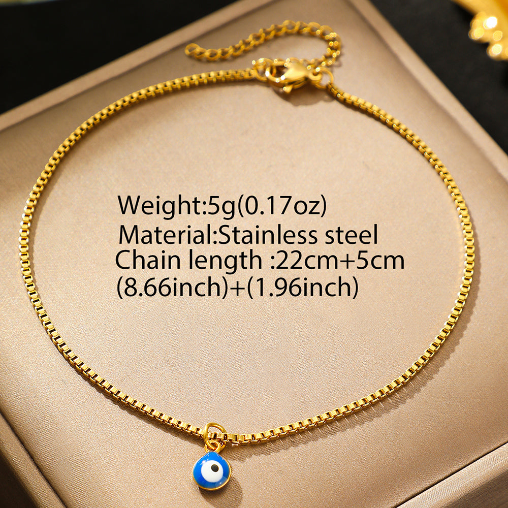 Stainless Steel Blue Eye Anklet for Women Personalized Design