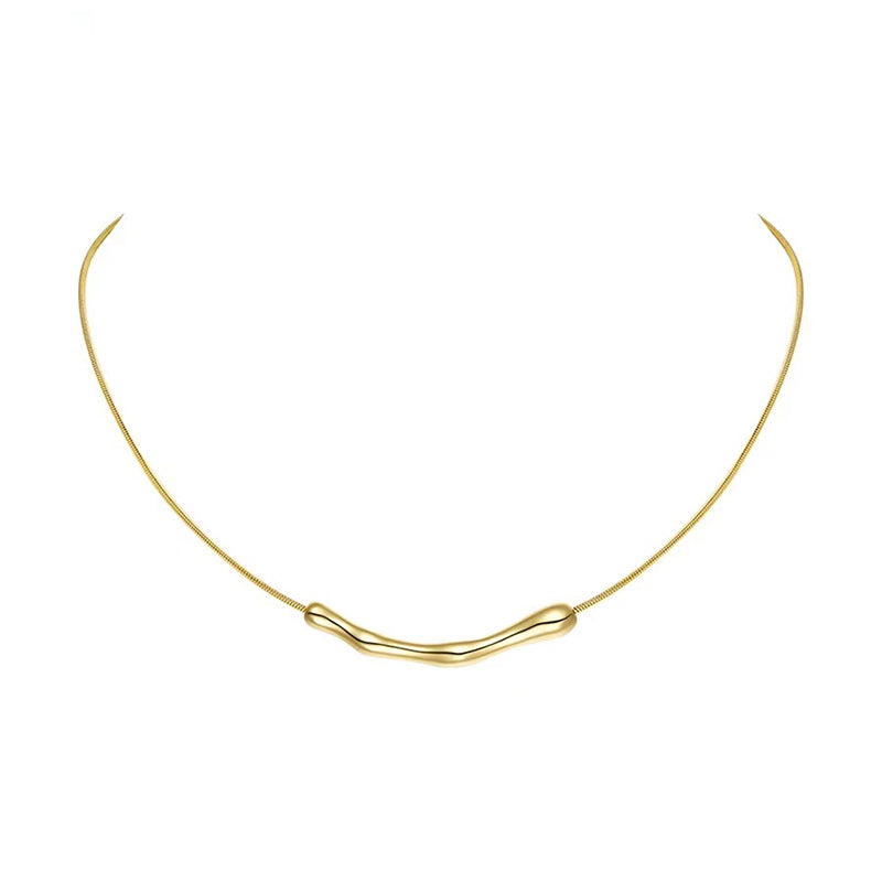 European and American Fashion Simple Stainless steel Gold Color Collarbone Chain For Women’s Fashion Short Necklaces Jewelry
