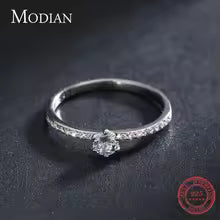 Classic 925 Sterling Silver Round CZ Ring for Women – Elegant Wedding & Statement Jewelry Gift Brande Hub