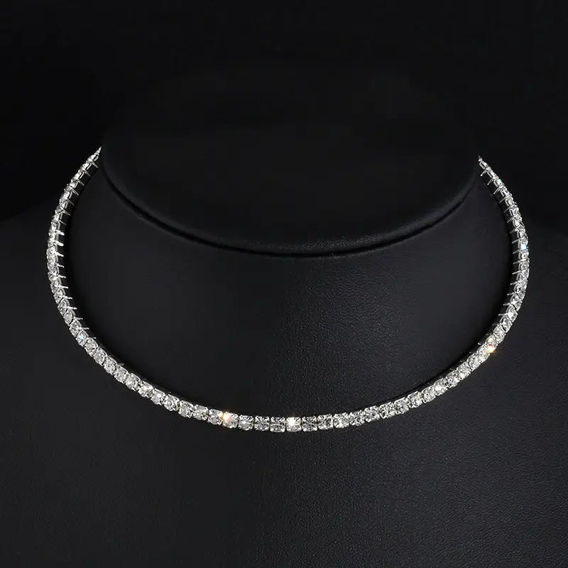 Rhinestone & Imitation Pearl Choker Necklace – Women's Statement Jewelry