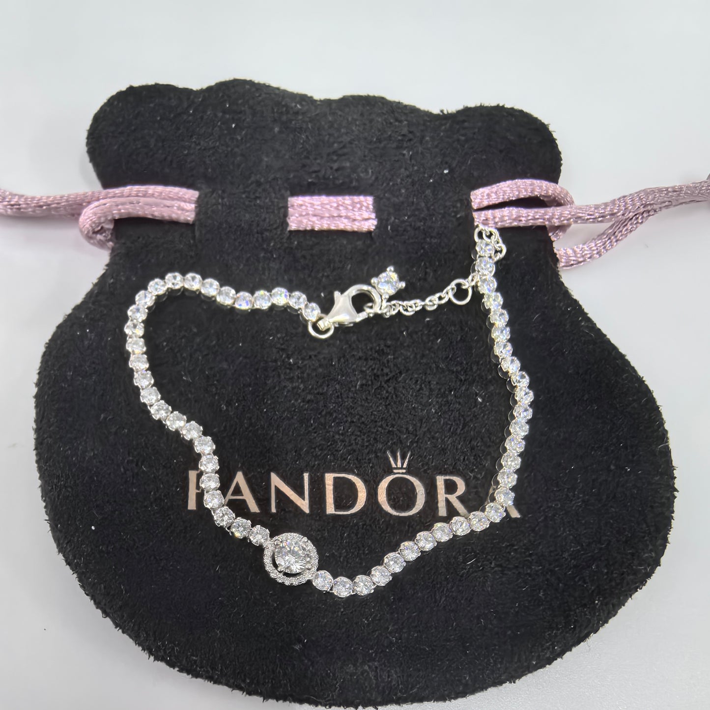 Authentic Pandora Sparkling Halo Tennis Bracelet β 925 Sterling Silver