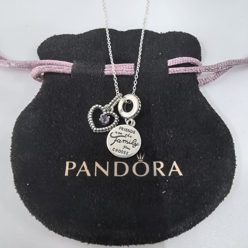 Pandora February Birthstone Necklace – Wish Upon A Star Clavicle Necklace