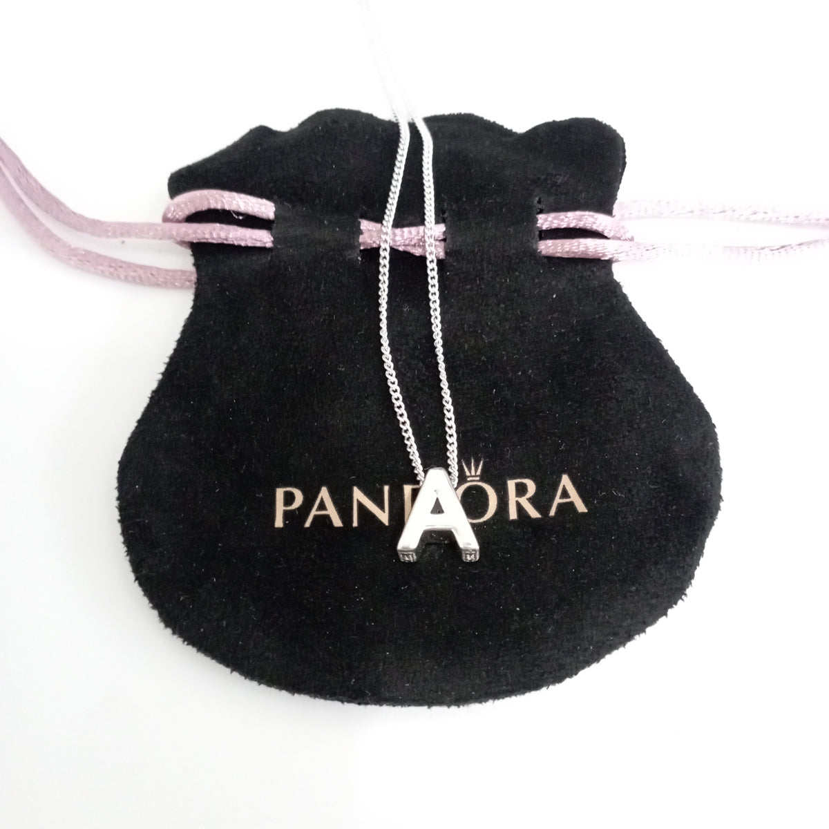 Authentic Pandora Letter A Initial Necklace Set – Sterling Silver S925 ALE