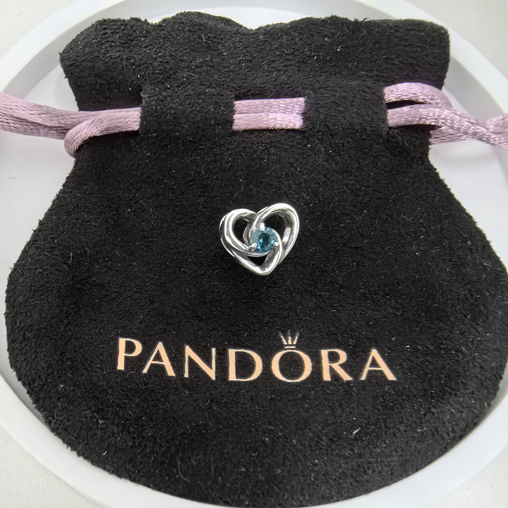 Pandora Entwined Hearts & Stones Charm | S925 ALE Silver | Symbol of Eternal Love
