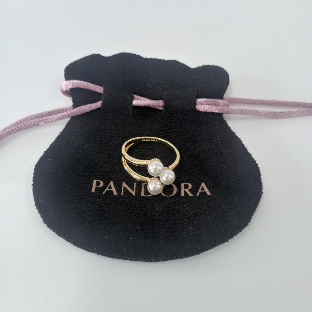 Authentic Pandora Open Ring with Treated Freshwater Cultured Pearl