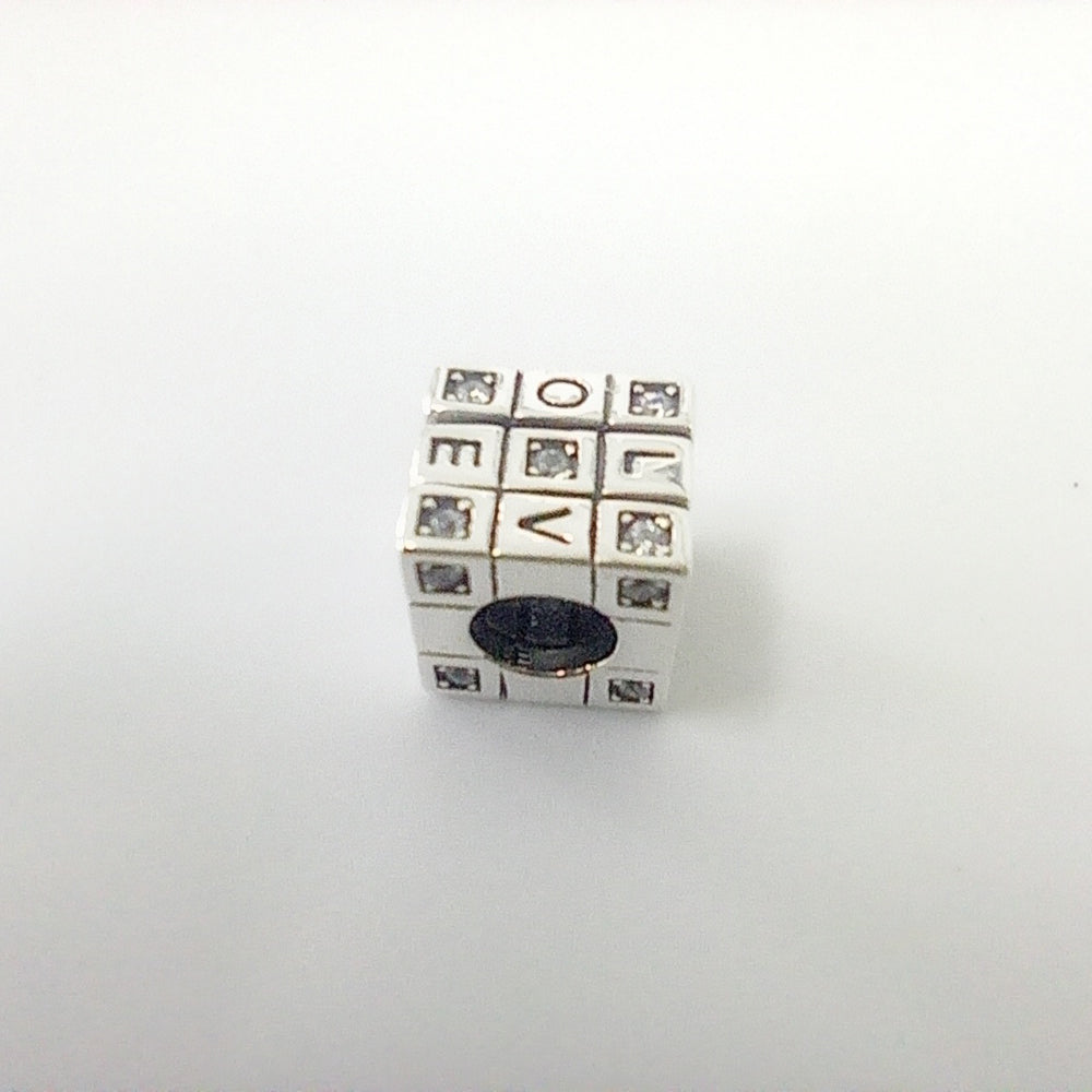 Authentic Pandora Sterling Silver Moveable Toy Cube Charm