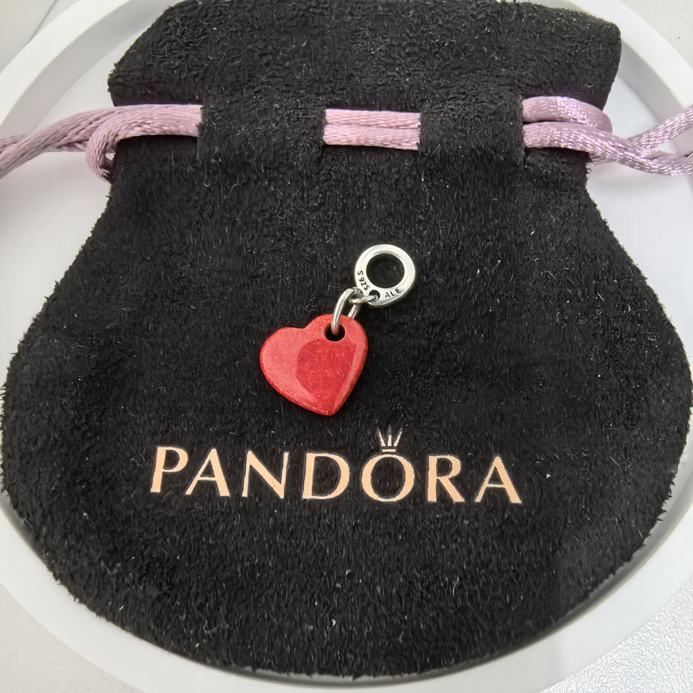 Pandora Opalescent Red Heart Dangle Charm| Genuine ALE S925