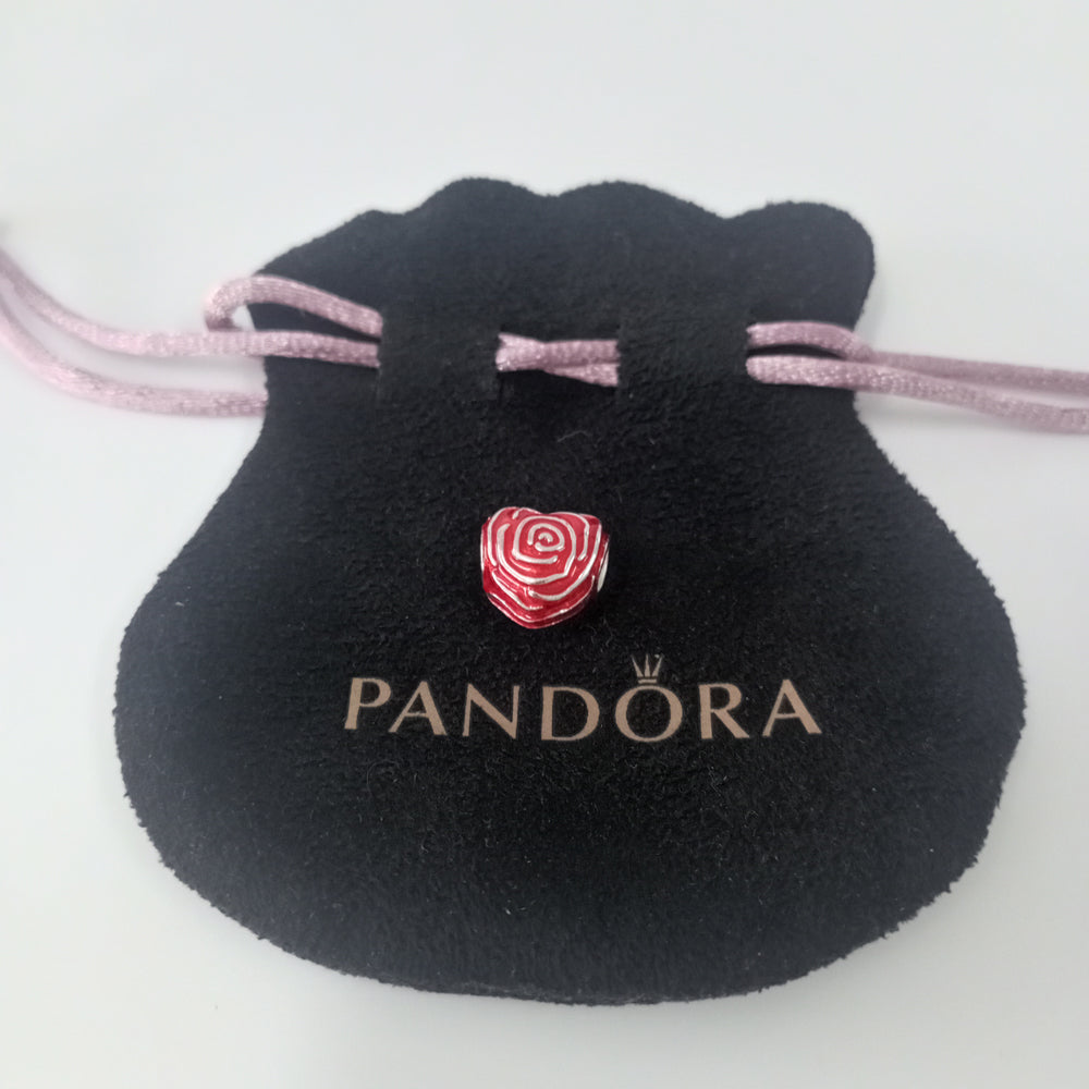 Authentic Pandora Sterling Silver Rose Heart Charm