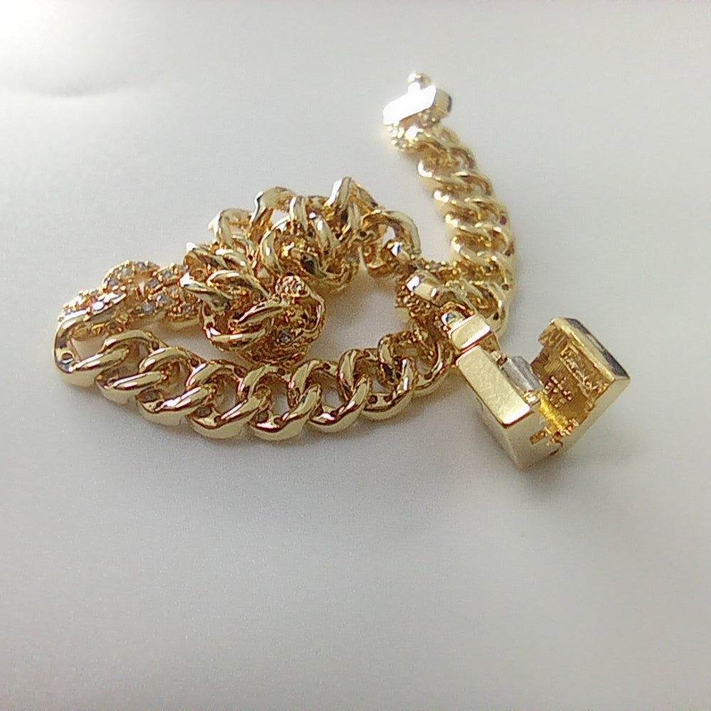 Authentic Pandora Timeless Pavé Cuban Chain Bracelet – 925 ALE Gold-Plated
