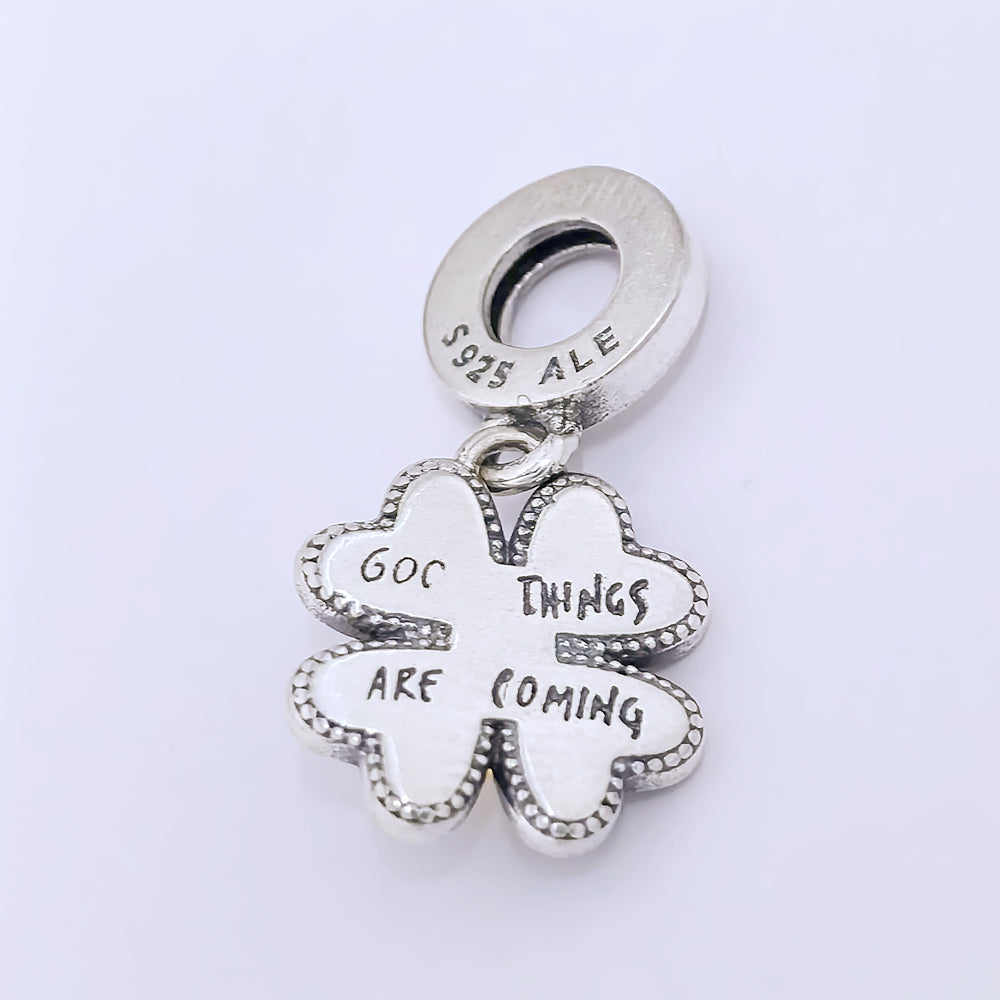 Pandora Spinnable Four Leaf Clover Lab-Grown Diamond Dangle Charm