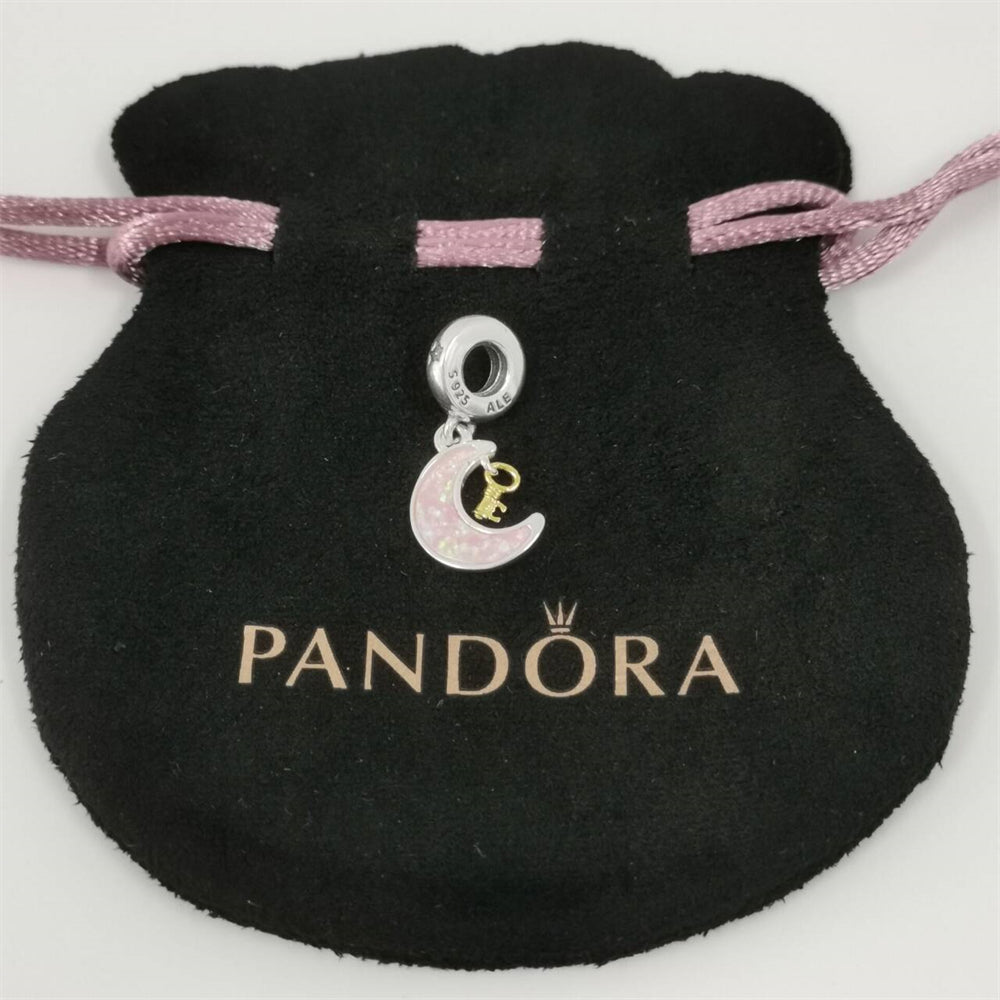 Pandora Two-tone Key & Moon Dangle Charm