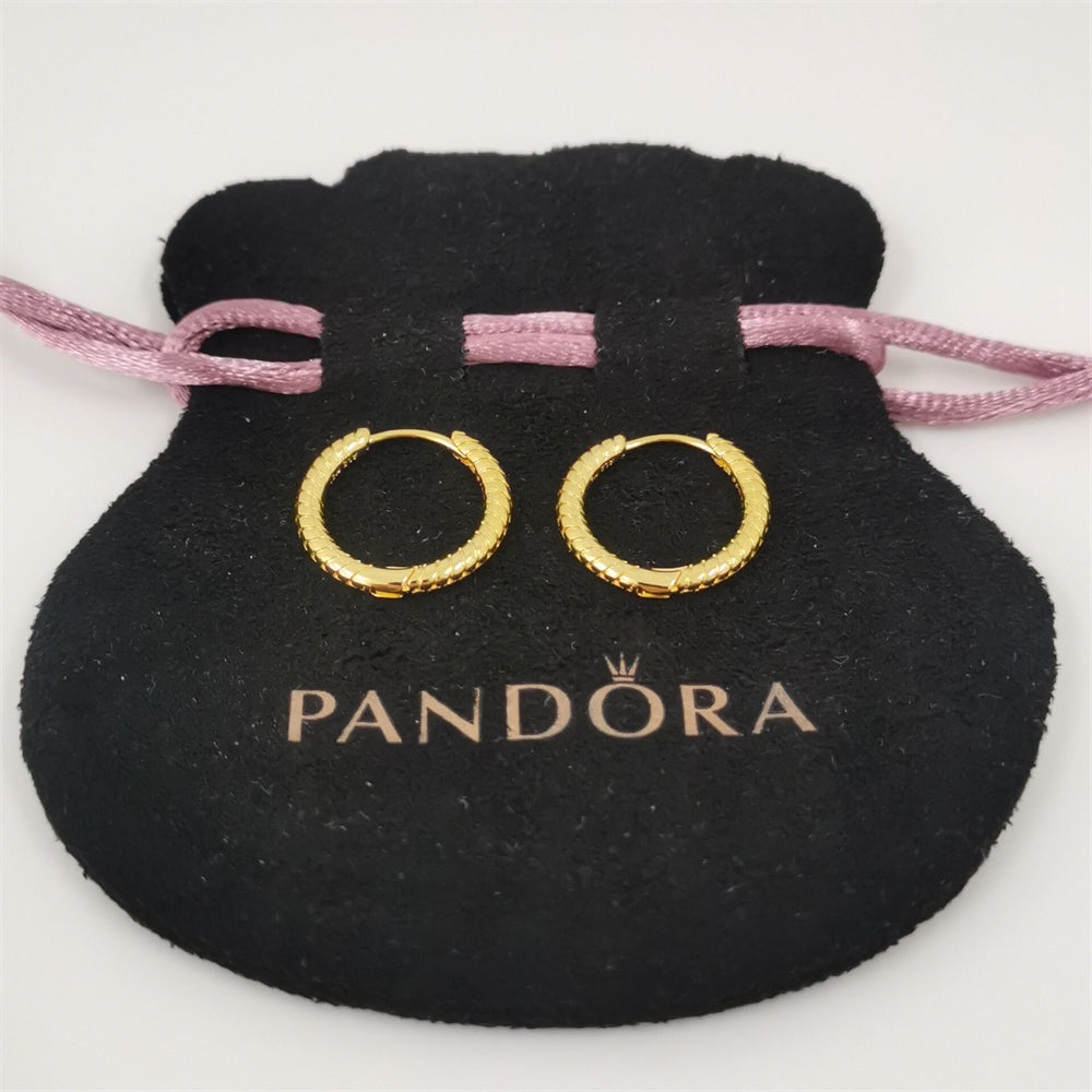 Pandora Moments Small Charm Hoop Earrings – Elegant Minimalist Hoop for Women | Add Your Favorite Charms