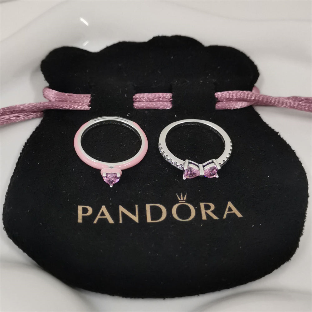 Pandora Think Pink Ring Set – Elegant Stacking Rings with a Feminine Touch