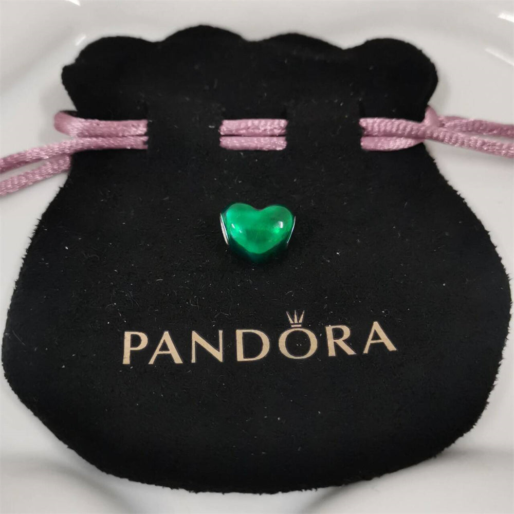 Pandora Multi-Color Metallic Heart Charm – Bold Love in Black, Blue, Sky & Green