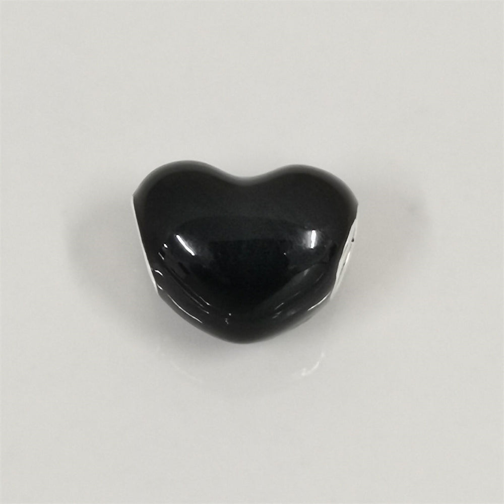 Pandora Multi-Color Metallic Heart Charm – Bold Love in Black, Blue, Sky & Green