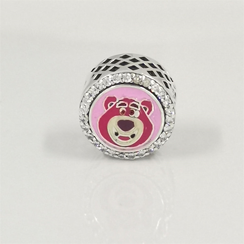 Authentic Pandora Strawberry Bear Charm – Sterling Silver & Enamel