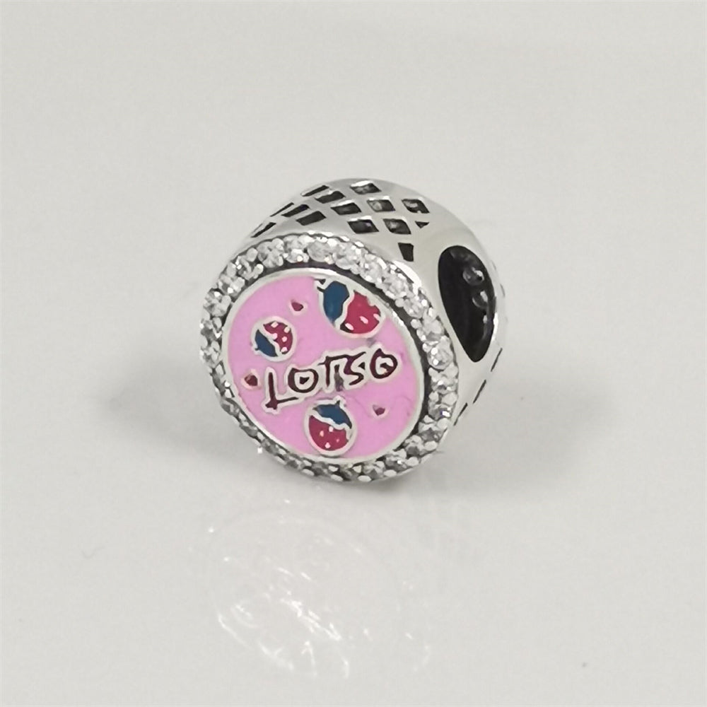 Authentic Pandora Strawberry Bear Charm – Sterling Silver & Enamel