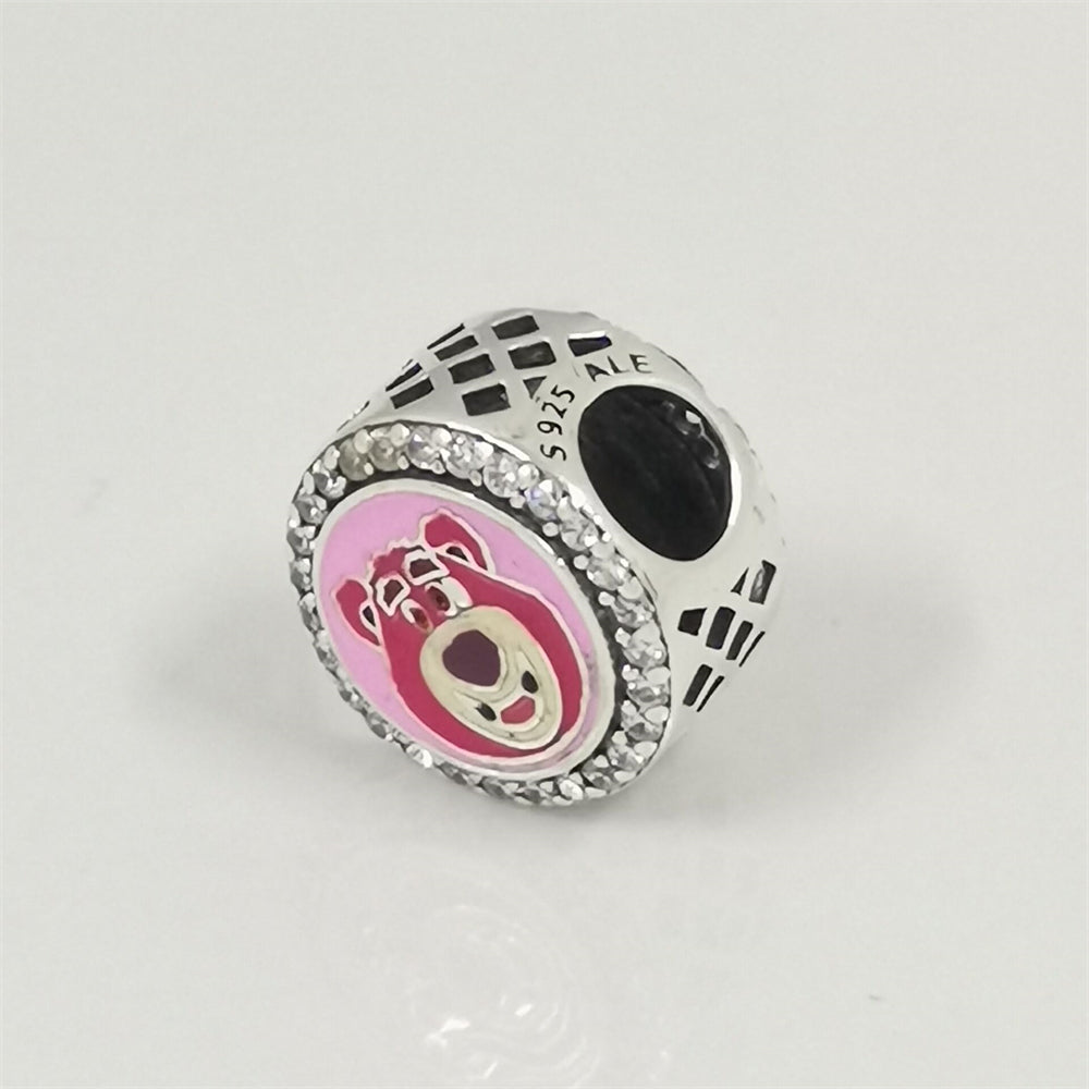 Authentic Pandora Strawberry Bear Charm – Sterling Silver & Enamel