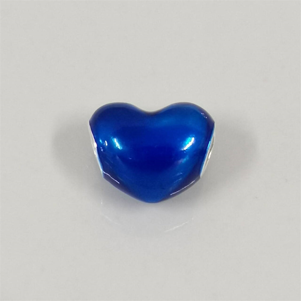 Pandora Multi-Color Metallic Heart Charm – Bold Love in Black, Blue, Sky & Green